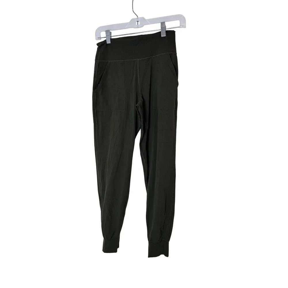 Lululemon Jogger Pants Womens 6 Green Lightweight Woven High Rise Pockets - Picture 1 of 9